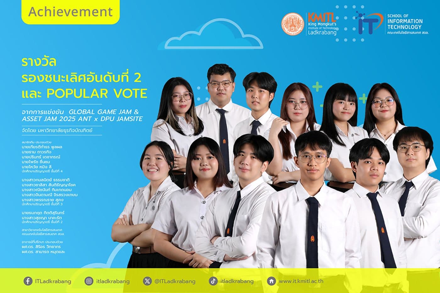 รางวัลรองชนะเลิศอันดับที่ 2 และ Popular Vote จาก GLOBAL GAME JAM 2025